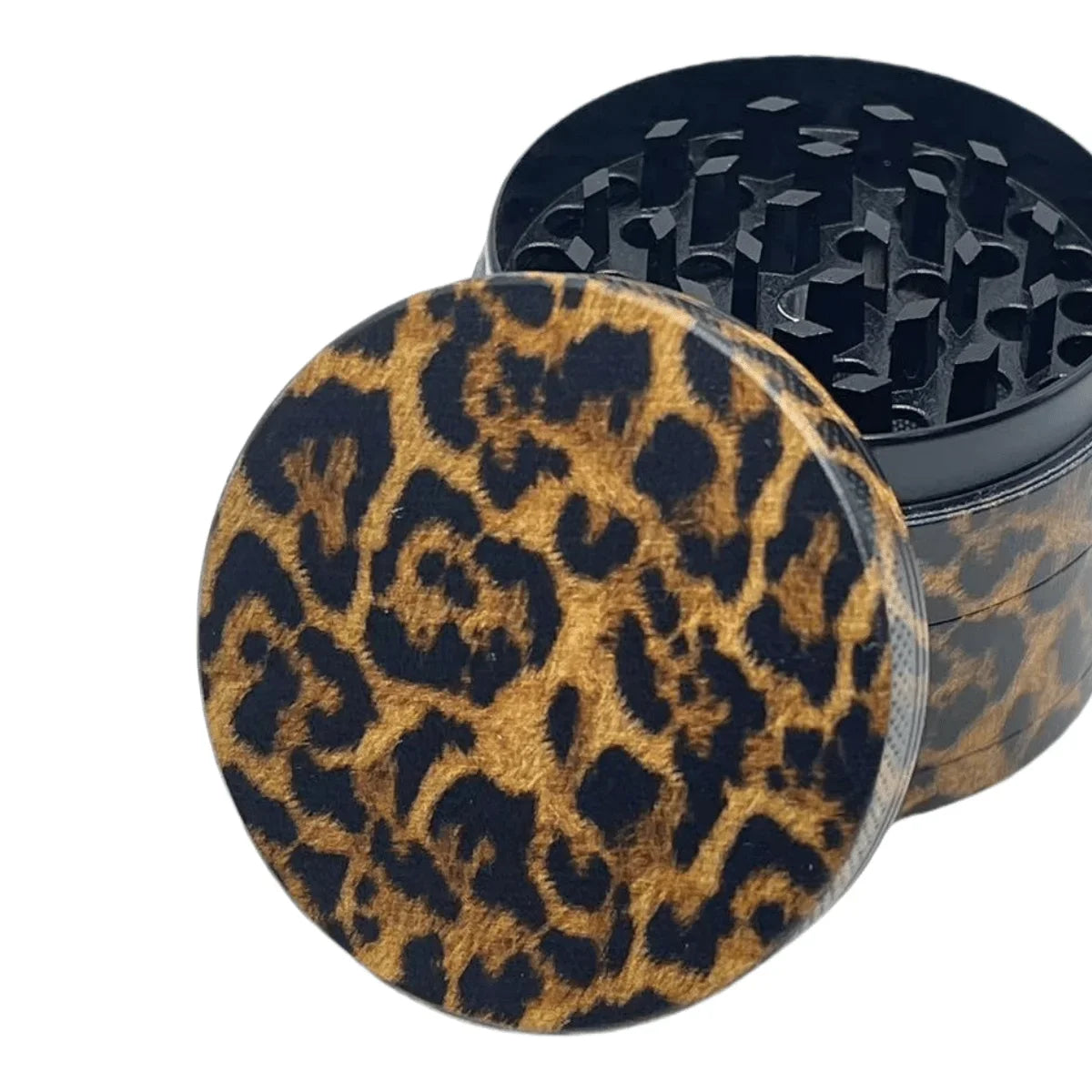 Leopard Print Metal Herb Grinder – 4-Layer Design (40/50mm)