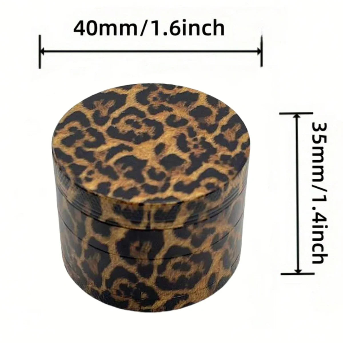 Leopard Print Metal Herb Grinder – 4-Layer Design (40/50mm)