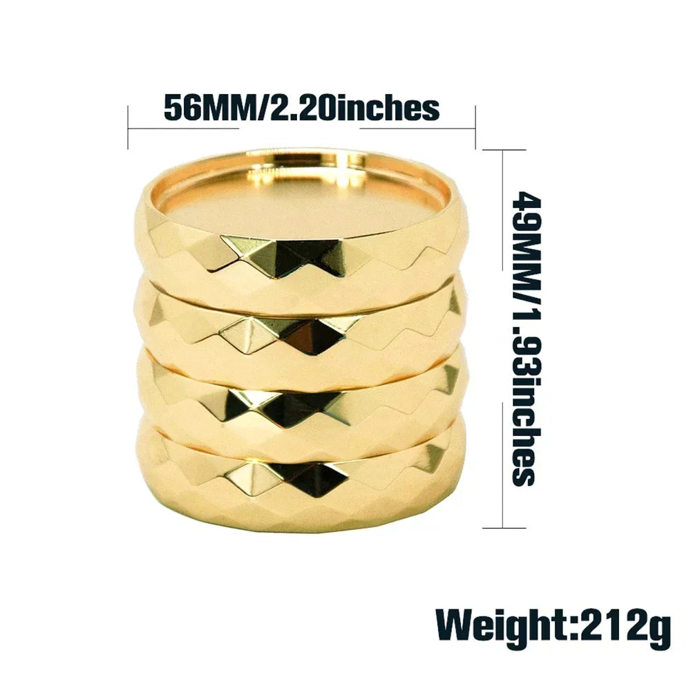 Wavy Zinc Alloy Herb Grinder – 4-Layer Diamond Teeth (43/56mm)