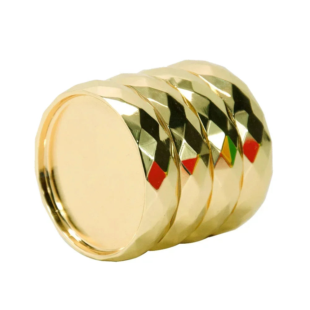 Wavy Zinc Alloy Herb Grinder – 4-Layer Diamond Teeth (43/56mm)