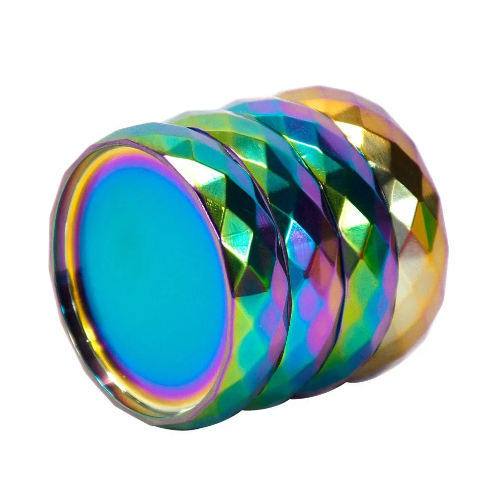 Wavy Zinc Alloy Herb Grinder – 4-Layer Diamond Teeth (43/56mm)