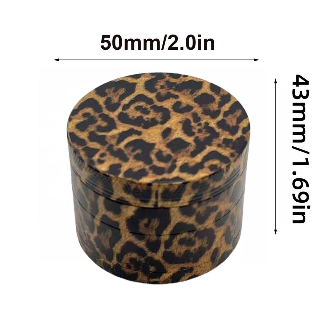 Leopard Print Metal Herb Grinder – 4-Layer Design (40/50mm)