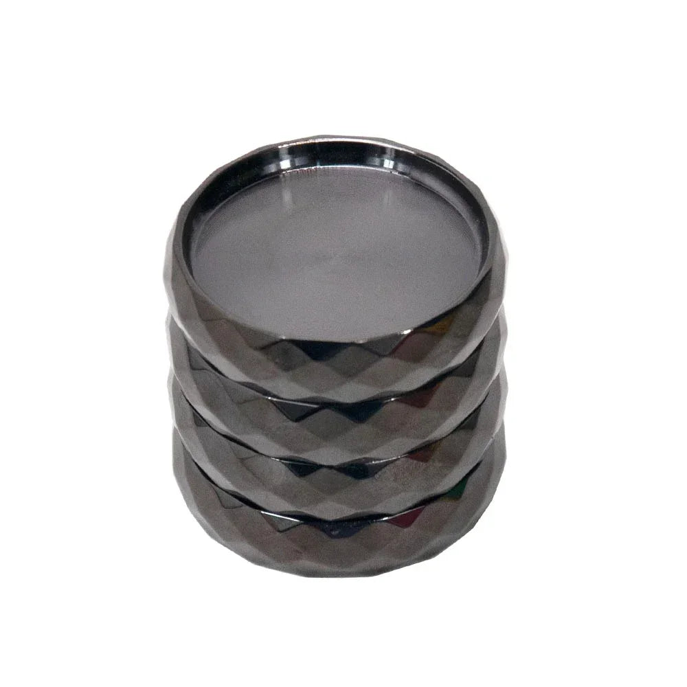 Wavy Zinc Alloy Herb Grinder – 4-Layer Diamond Teeth (43/56mm)