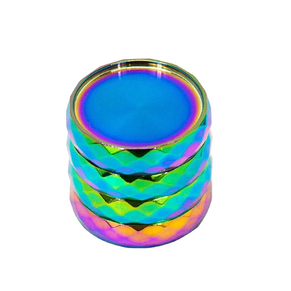 Wavy Zinc Alloy Herb Grinder – 4-Layer Diamond Teeth (43/56mm)