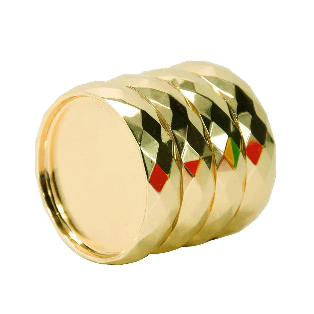 Wavy Zinc Alloy Herb Grinder – 4-Layer Diamond Teeth (43/56mm)