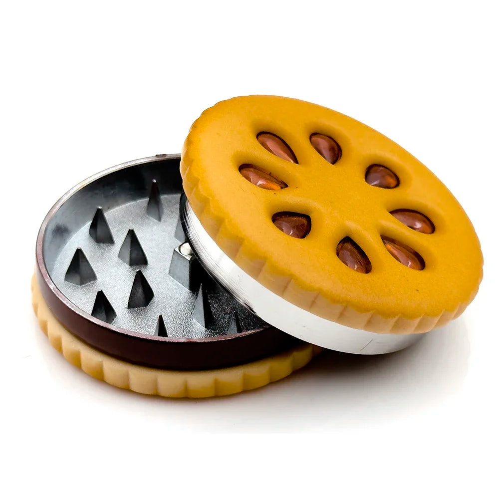 55mm Cookie Metal Herb Grinder – 2-Layer Tobacco & Dried Flowers Grinder