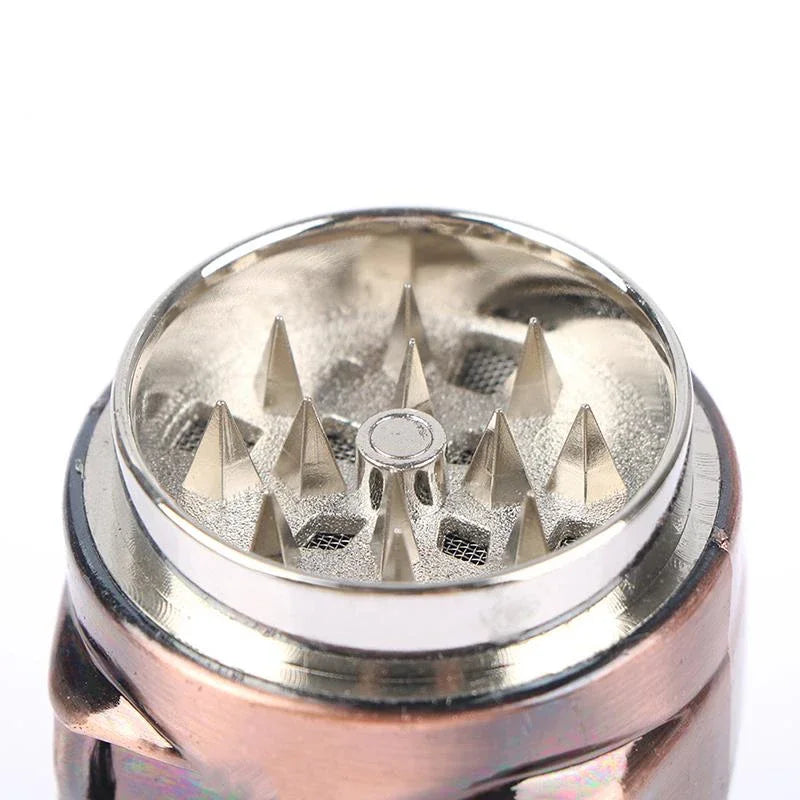 Skull Herb Grinder – 3-Piece Aluminum Grinder with Sharp Teeth