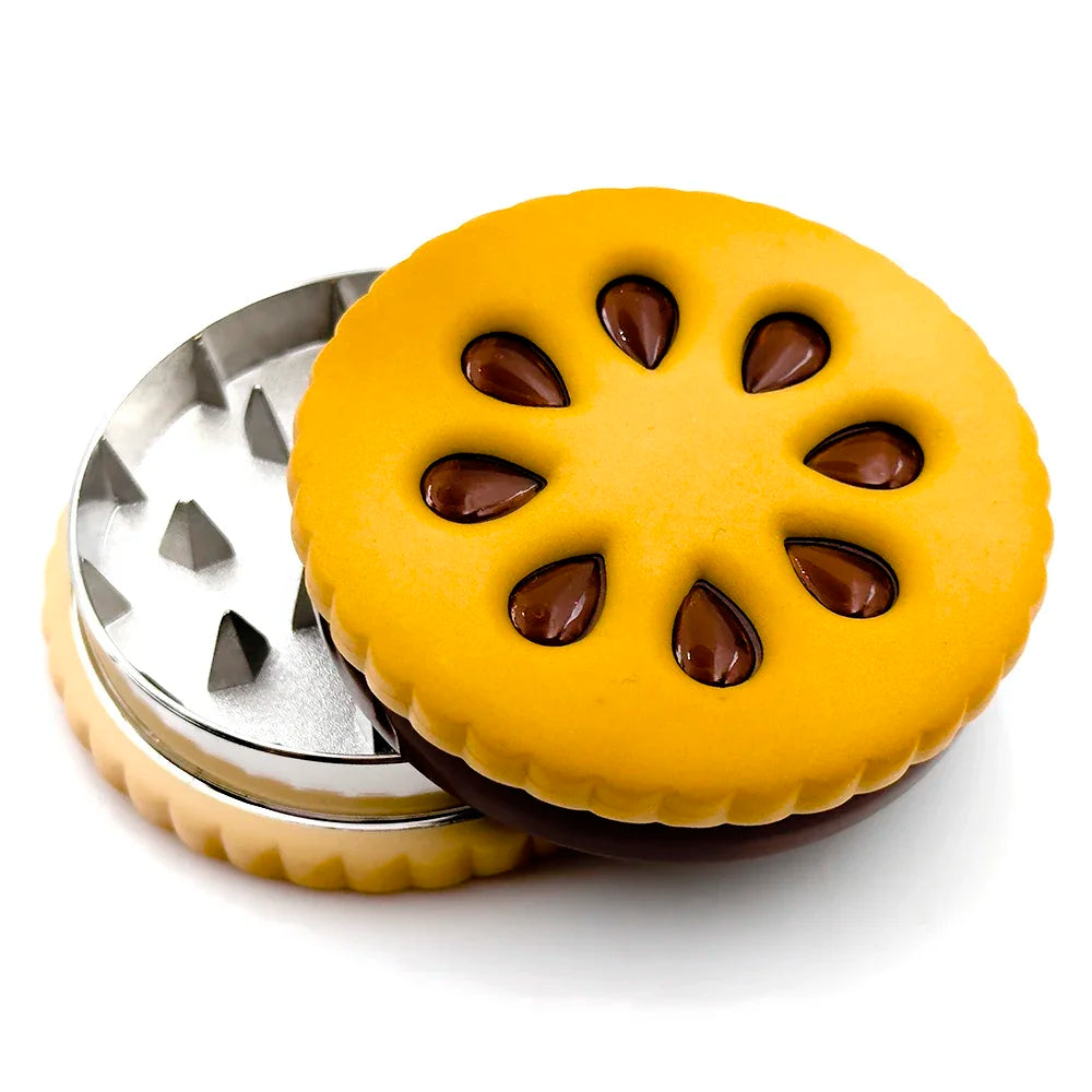 55mm Cookie Metal Herb Grinder – 2-Layer Tobacco & Dried Flowers Grinder