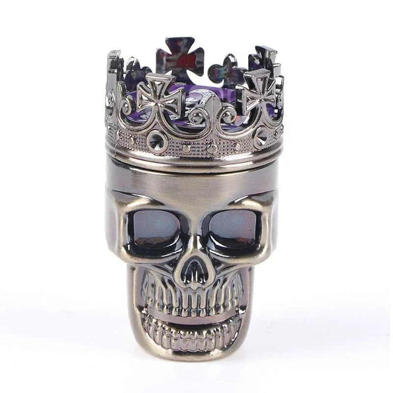 Skull Herb Grinder – 3-Piece Aluminum Grinder with Sharp Teeth