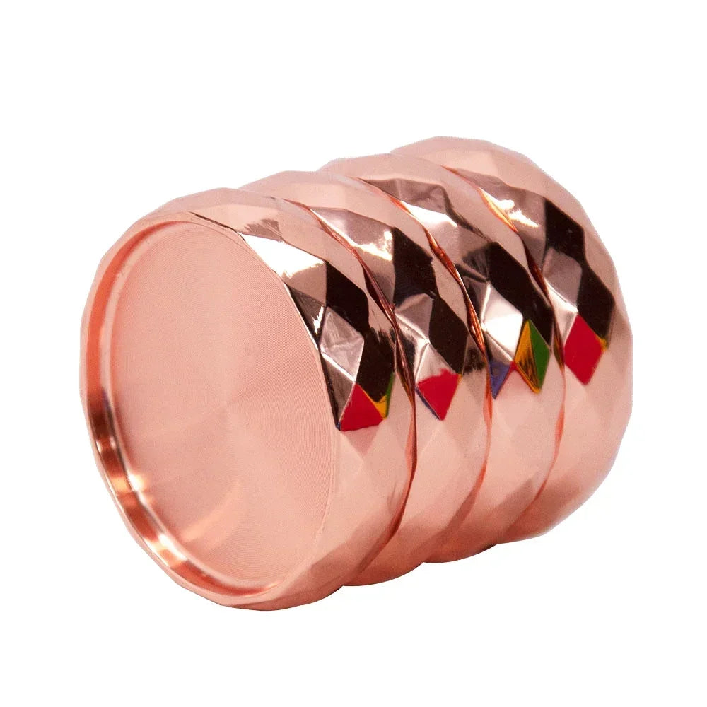 Wavy Zinc Alloy Herb Grinder – 4-Layer Diamond Teeth (43/56mm)