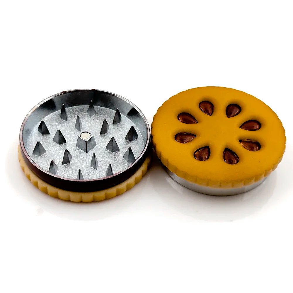 55mm Cookie Metal Herb Grinder – 2-Layer Tobacco & Dried Flowers Grinder