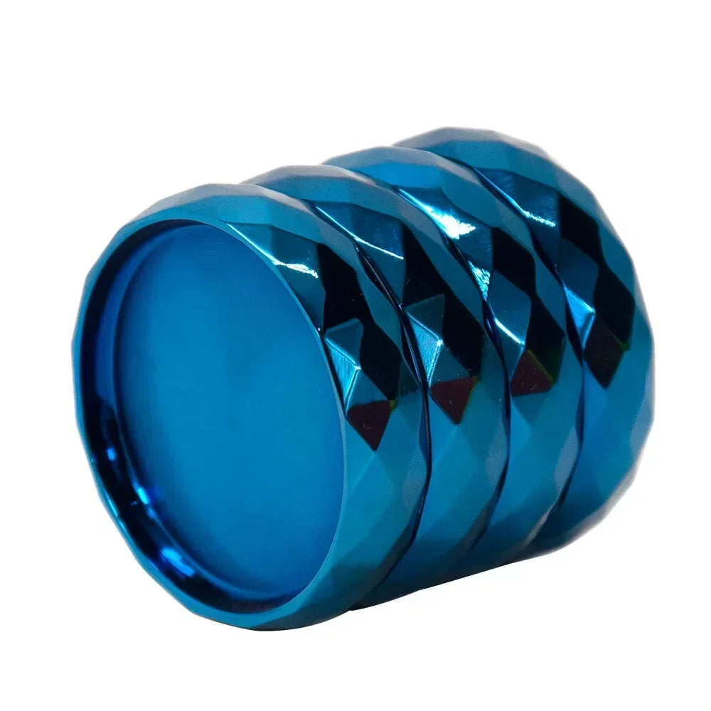 Wavy Zinc Alloy Herb Grinder – 4-Layer Diamond Teeth (43/56mm)
